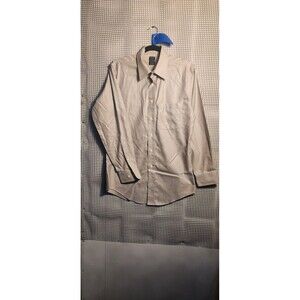 Joseph Heiss Mens Shirt 15 34/35  Gray Long Sleeve Cotton Blend-No Iron